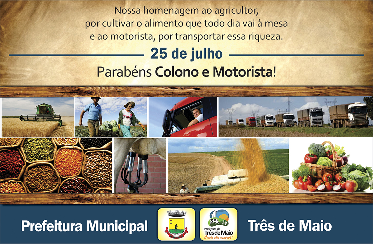 A PREFEITURA MUNICIPAL PARABENIZA O COLONO E MOTORISTA